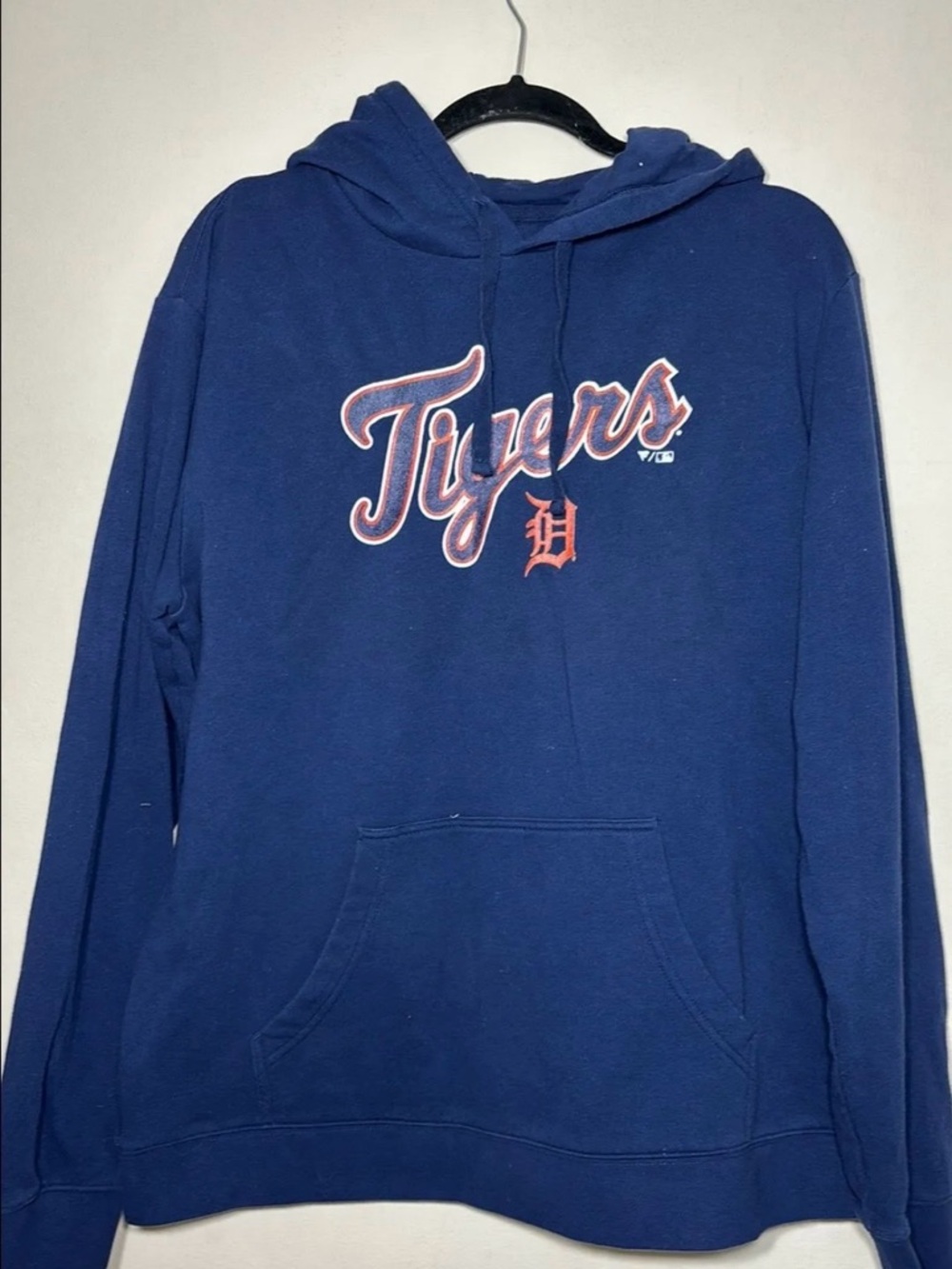Detroit Tigers Navy Blue Hoodie with Script Logo